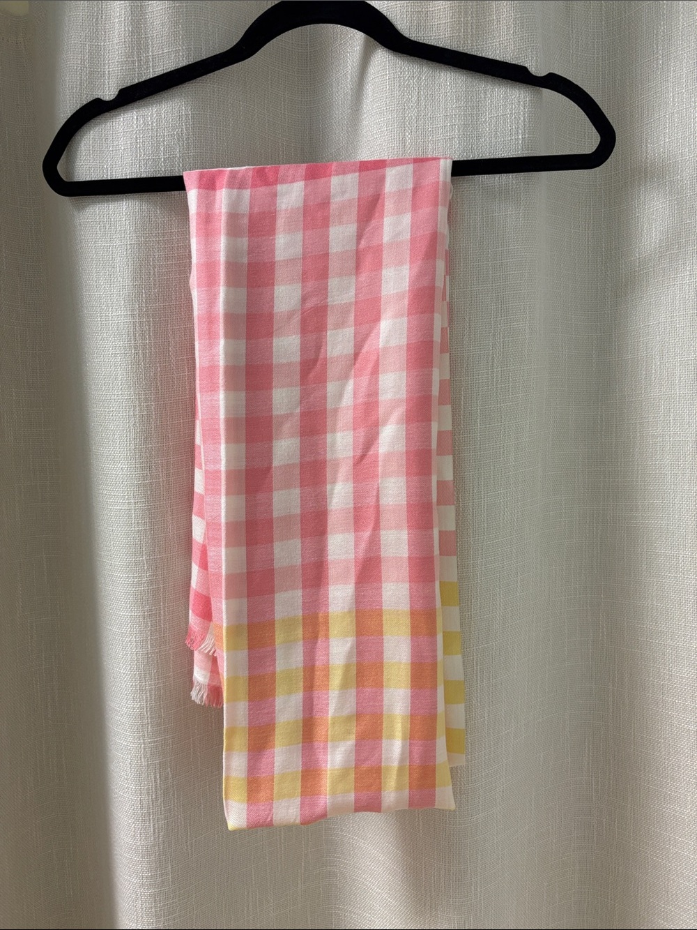 Talbots Hombre Pink and Yellow Checked Scarf